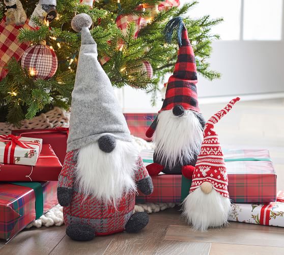 *POTTERY BARN* RARE Plush Holiday Gnome Medium Size NEW Christmas Decor HTF 