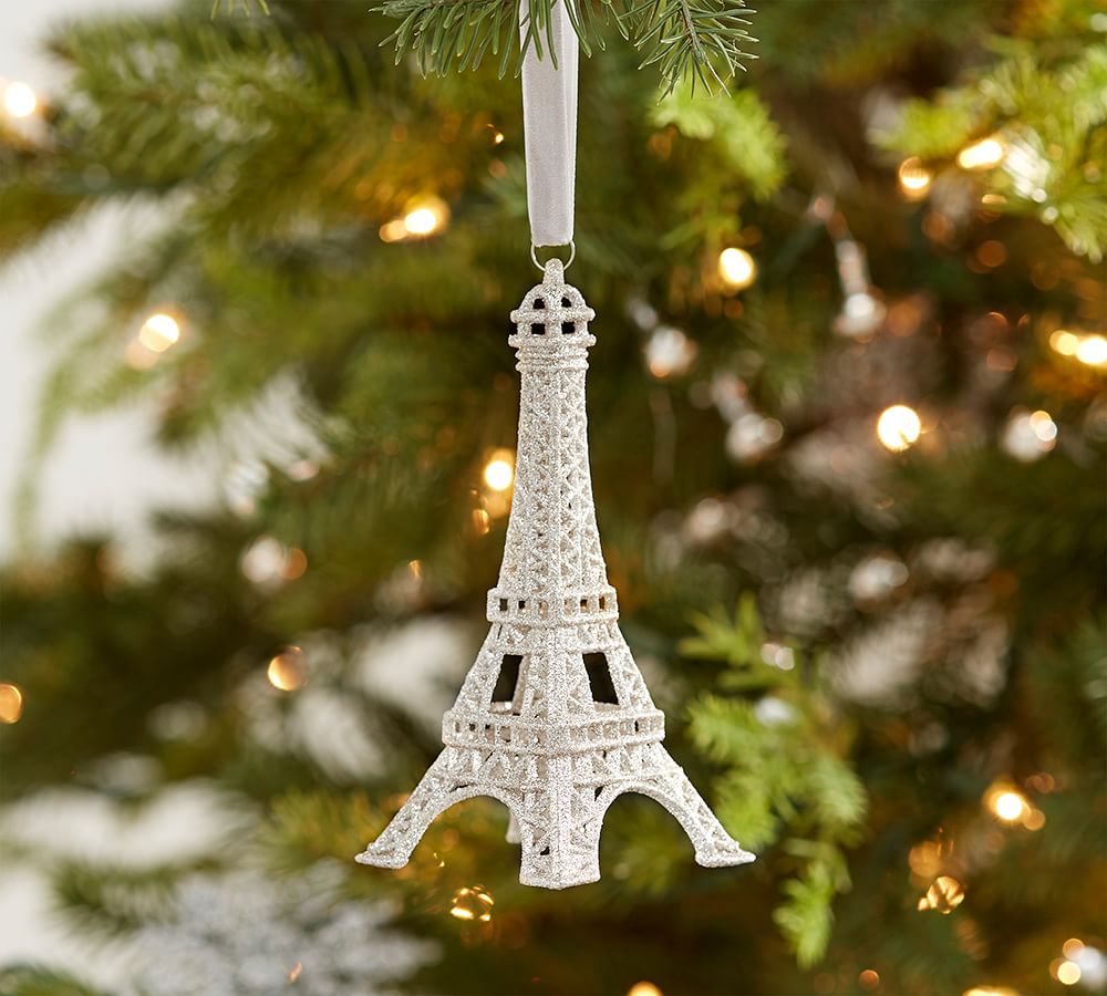 Embroidered Plush Eiffel Tower Ornament Christmas Tree Ornament