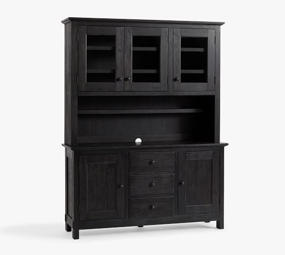 Benchwright Buffet Table Hutch, Outdoor Buffet Cabinet Black