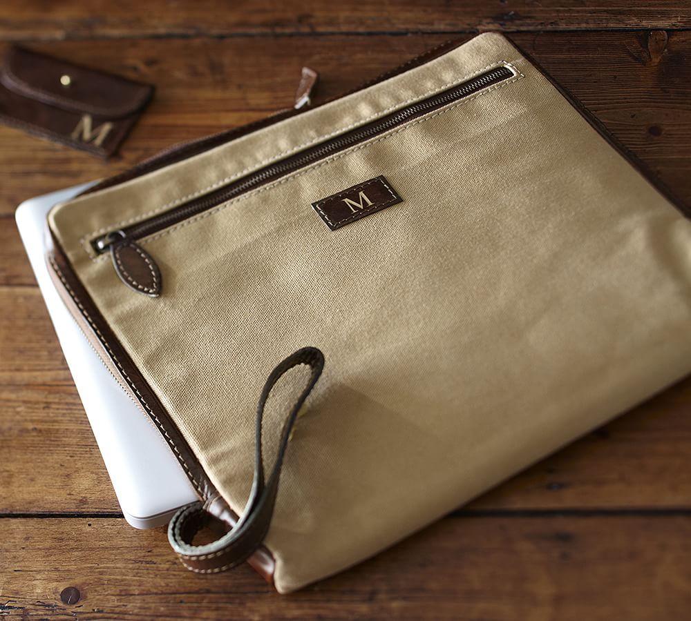 Saddle Canvas Zipper Laptop Sleeve Pottery Barn