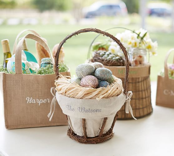 Details about   Pottery Barn Easter Twig Basket 