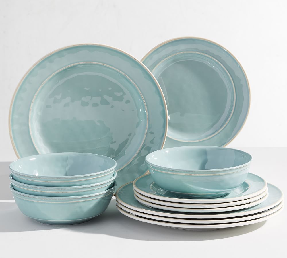 12Piece Cabana Melamine Dinnerware Set Pottery Barn