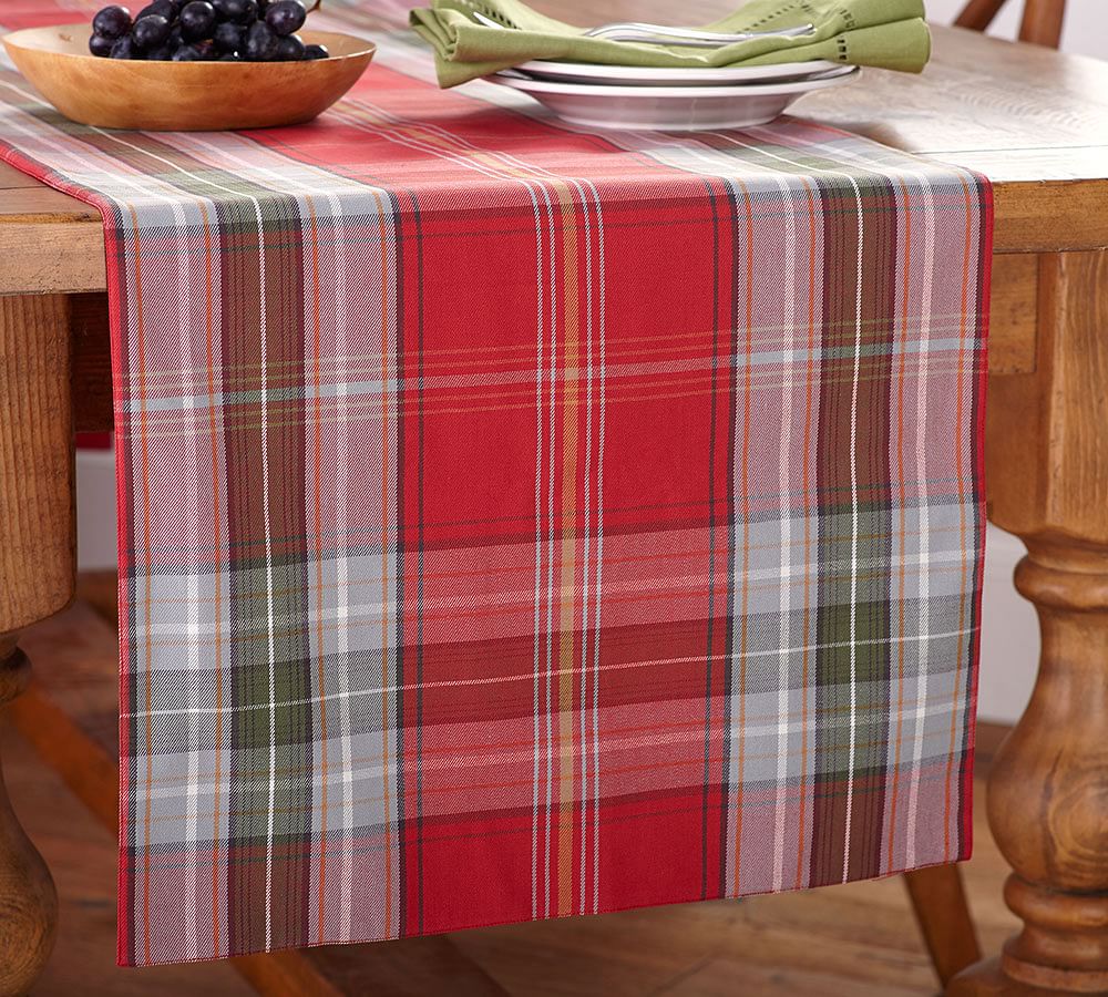 Newbury Plaid Table Runner Pottery Barn
