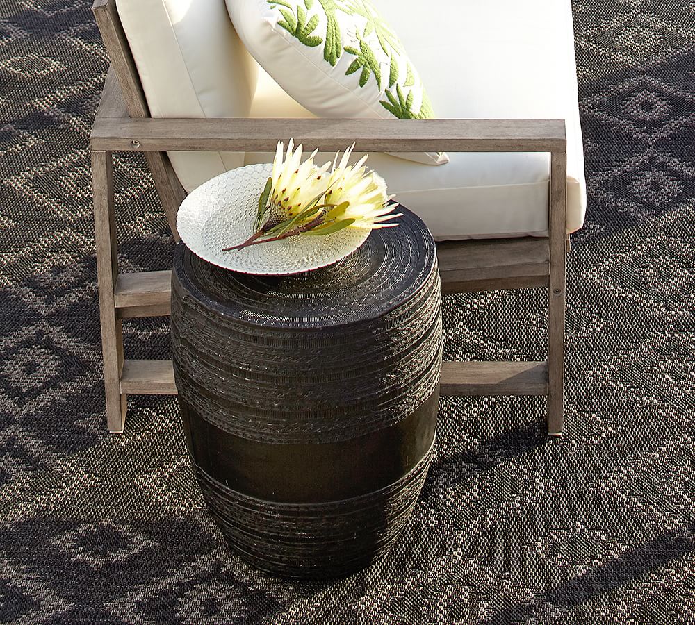 Metal Drum Outdoor Side Table Pottery Barn