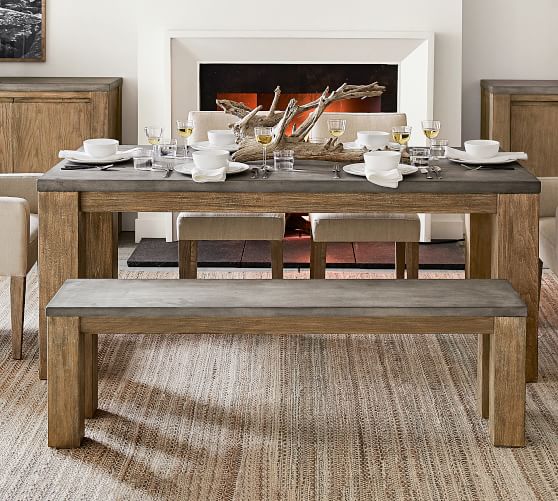 dining room with bench
