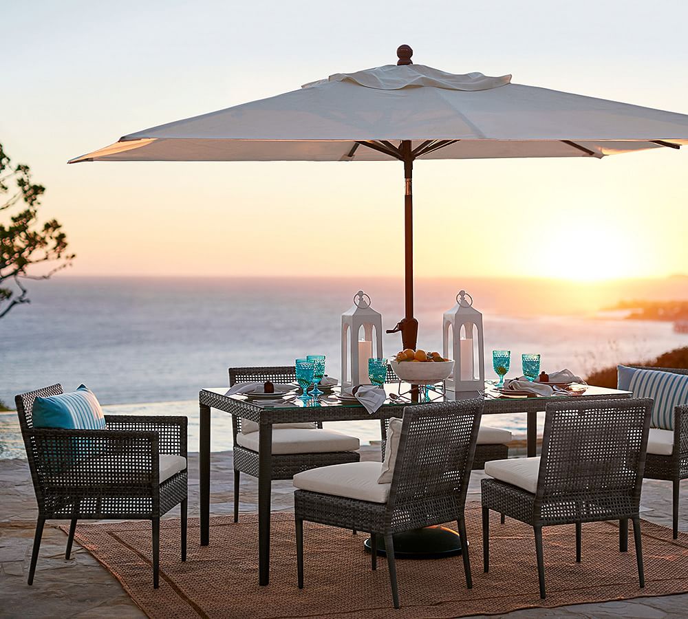 Cammeray 73" AllWeather Wicker Patio Dining Table Pottery Barn