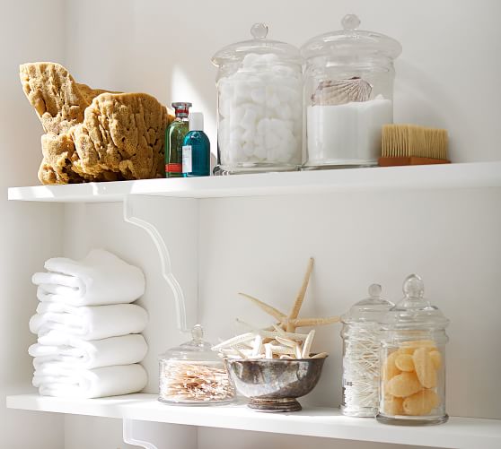 Classic Glass Bathroom Canisters, Porcelain Food Storage Jars