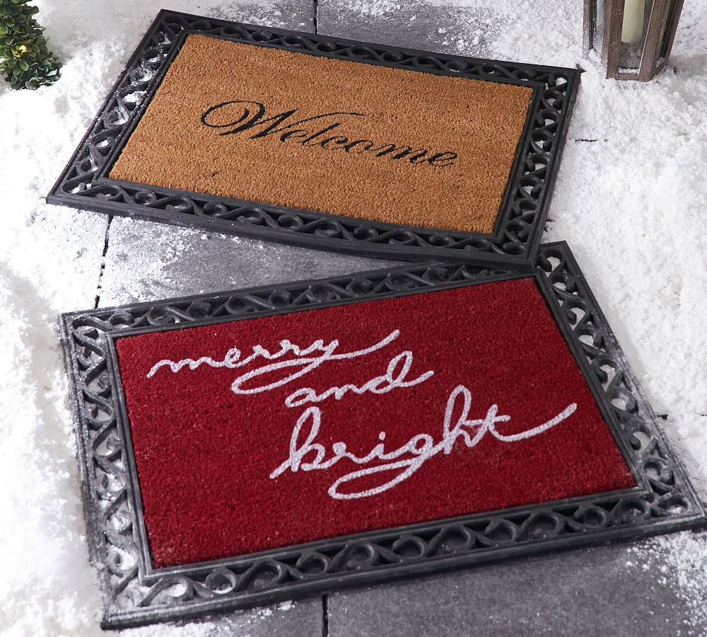 Merry and Bright Doormat Pottery Barn