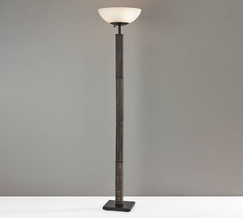 Arete Metal Floor Lamp Pottery Barn Arete Metal Floor Lamp Pottery Barn, 72 75 In Bronze Floor Lamp With White Alabaster Shade By Hampton Bay