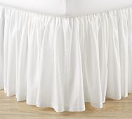 POTTERY BARN Twin RIBBONED FLORAL White Purpl SOLID Blu Crib Bedskirt DustRuffle 