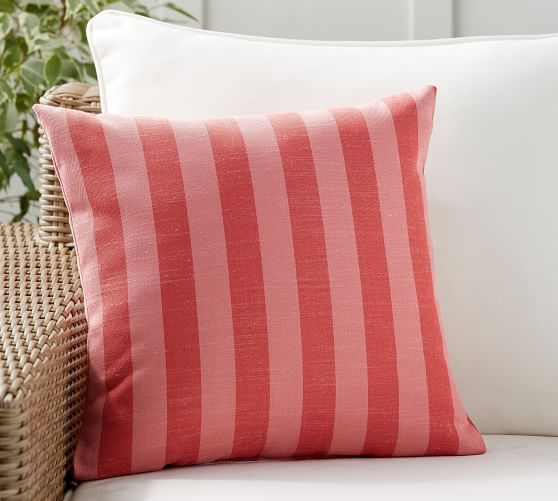 Tonal Striped Indoor Outdoor Pillow, Pottery Barn Outdoor Pillows Red
