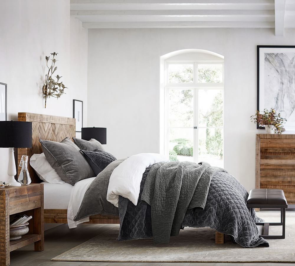 Hensley Reclaimed Wood Platform Bed | Pottery Barn