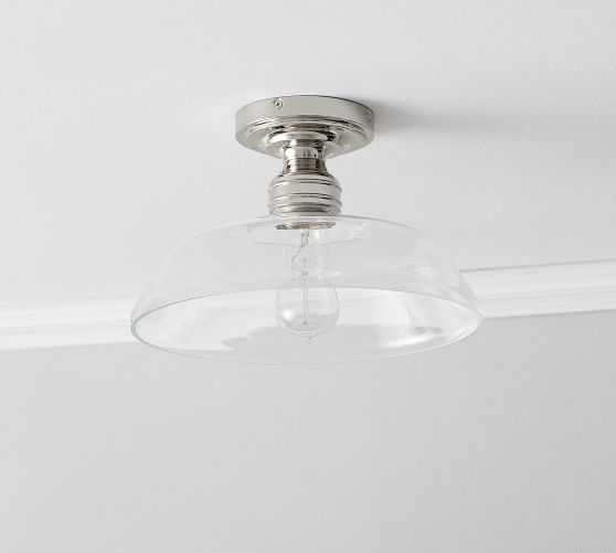 Farmhouse Glass Flush Mount | Pottery Barn