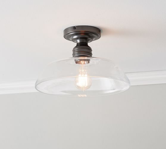 Farmhouse Glass Flush Mount | Pottery Barn