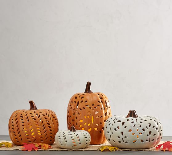 Ceramic pumpkin tea light holder Clearance