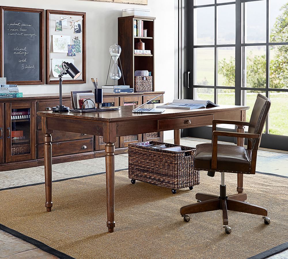 Printer's 64" Writing Desk with Drawer Pottery Barn
