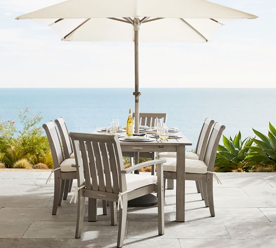 Sunbrella Piped Outdoor Dining Chair Cushion Pottery Barn - Patio Dining Chair Cushion Sets