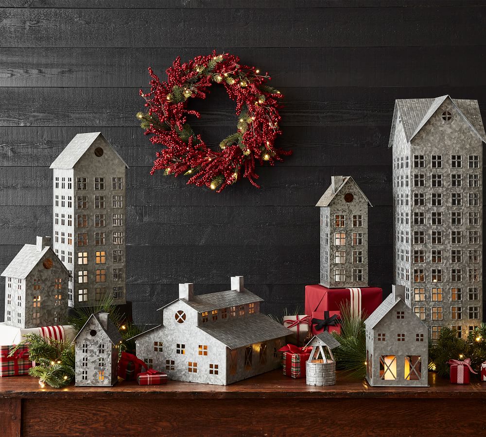 Galvanized Village Houses Pottery Barn