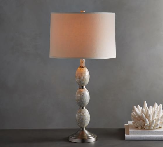 Jolie Mother Of Pearl Stacked Ball, Mother Of Pearl Table Lamp
