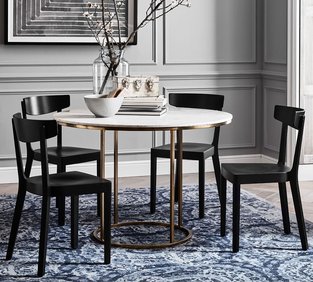 Delaney Round Marble Pedestal Dining Table Pottery Barn
