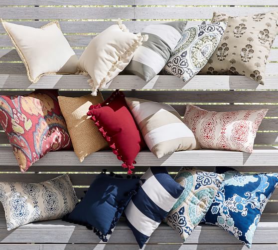 Faux Natural Fiber Indoor Outdoor, Pottery Barn Pillows Outdoors