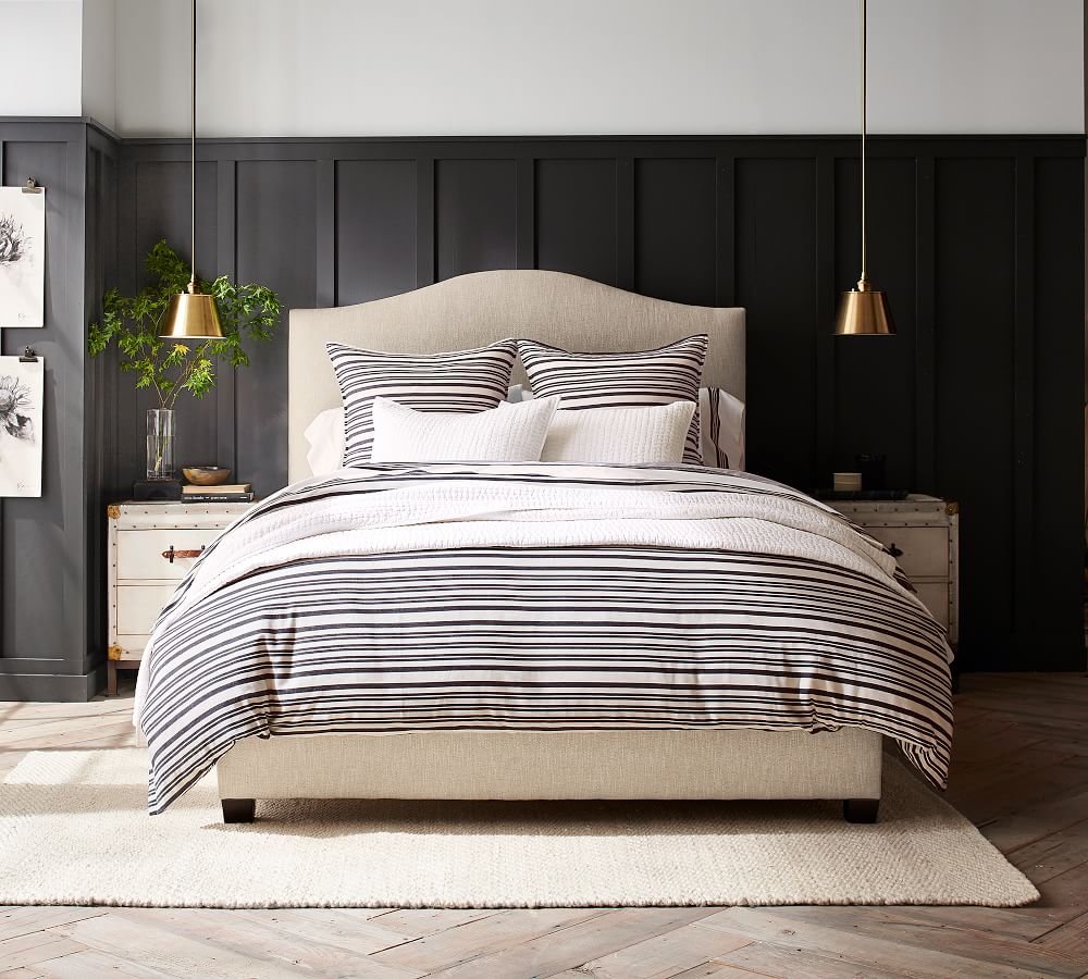 Raleigh Curved Upholstered Headboard | Pottery Barn