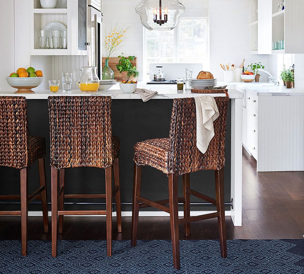 Seagrass Barstool, Counter Height, Gray Wash Pottery Barn