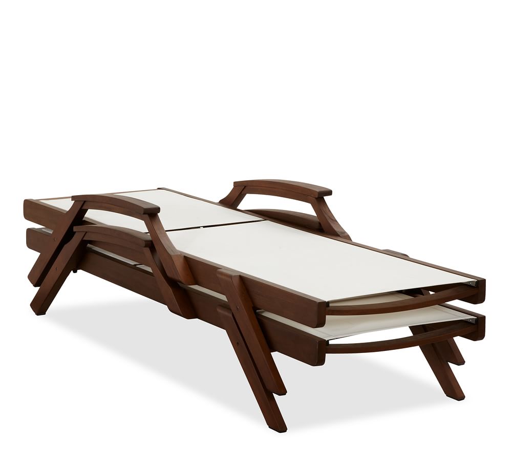 Chatham Mesh Stacking Outdoor Chaise Lounge, Honey Set of 2 Pottery