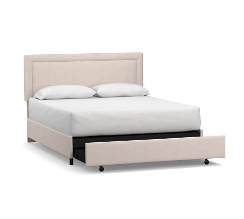 Elliot Shelter Footboard Upholstered, Tufted Bed With Storage Full