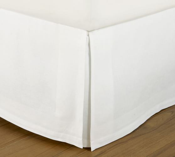 Essential Linen Cotton Bed Skirt, Faux Leather King Size Bed Skirt