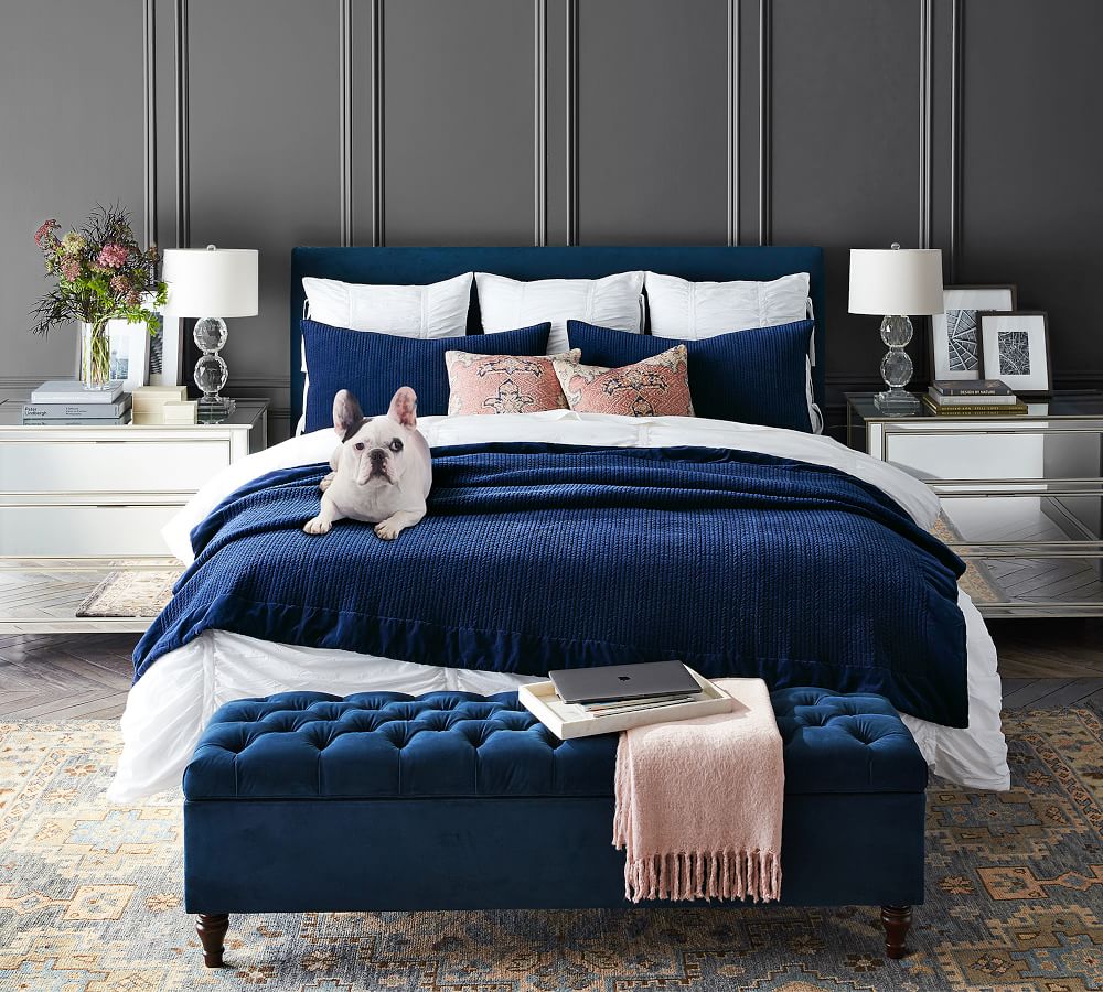 Hadley Ruched Cotton Duvet Cover & Shams Pottery Barn