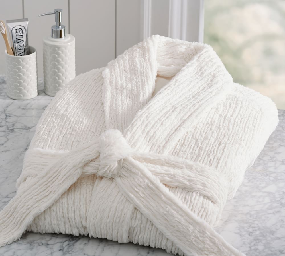 Furry Knit Robe Pottery Barn