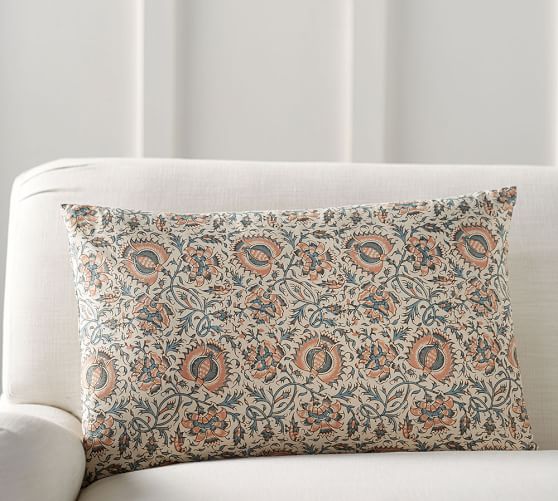 Selena Block Print Lumbar Decorative Pillow Cover | Pottery Barn