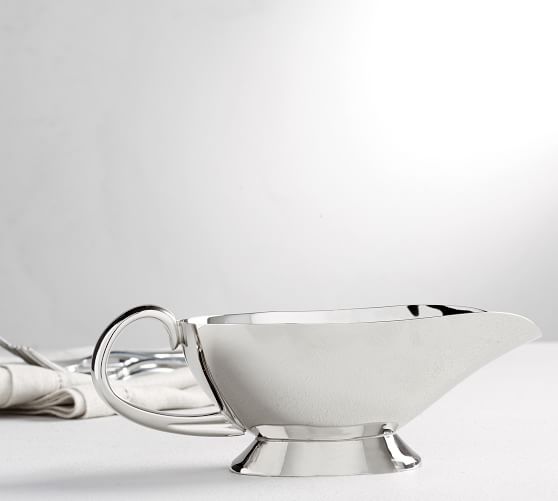 Holiday Dining Gravy Boat Holiday Decor Stainless Steel Gravy Boat Table Decor Vintage Dining