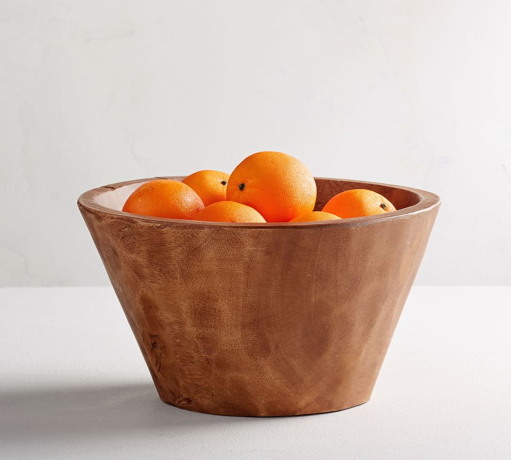 Vintage Acacia Wood Carved Serving Bowl | Pottery Barn
