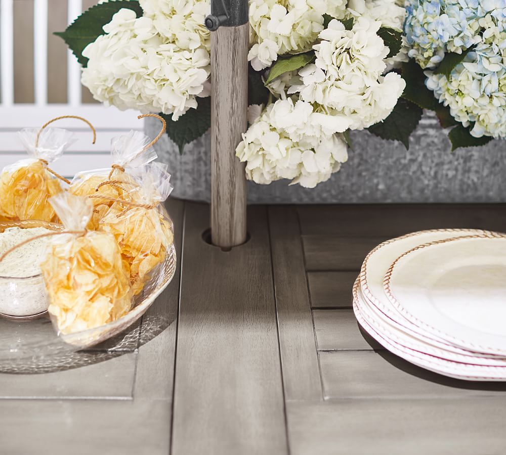 Chatham Indoor/Outdoor FSC® Mahogany Extending Dining Table Pottery Barn