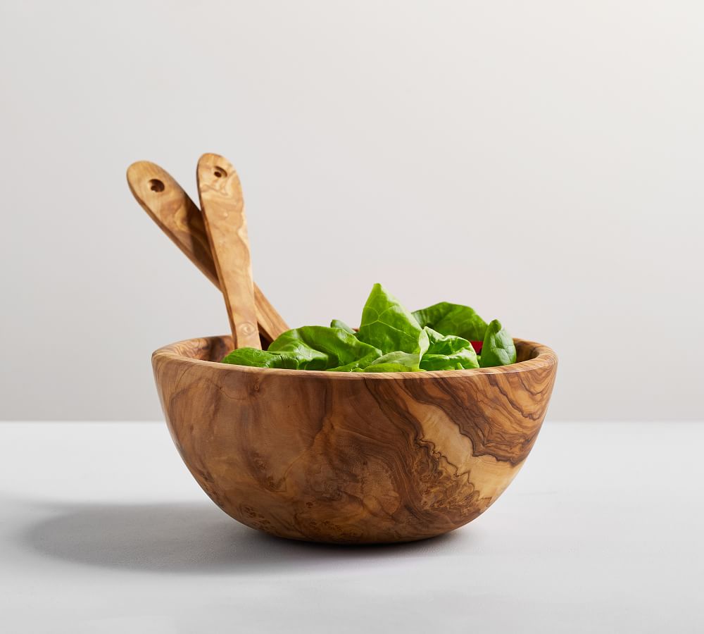 Olive Wood Salad Bowl Pottery Barn   Olive Wood Salad Bowl Z 