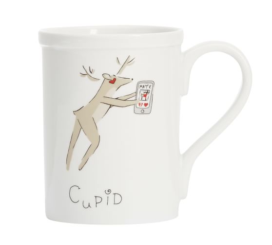 DISCONTINUED NEW Coffee Tea Mug Reindeer Mug Rudolph Mug Pottery Barn 