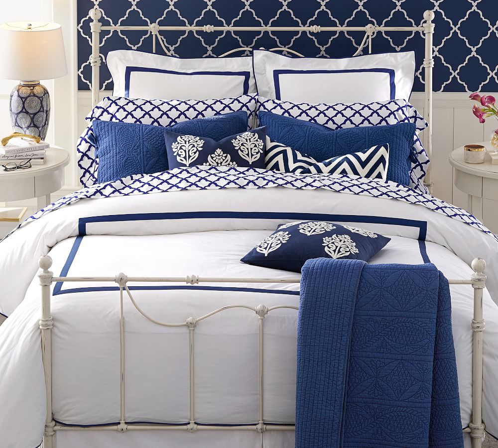 Banded 400ThreadCount Organic Percale Duvet Cover Pottery Barn