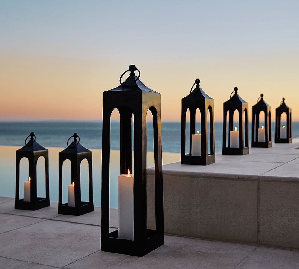 Premium Flickering Flameless Outdoor Pillar Candles Pottery Barn