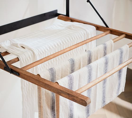 Ton Laundry Drying Rack Pottery Barn, Wooden Drying Rack For Laundry Room
