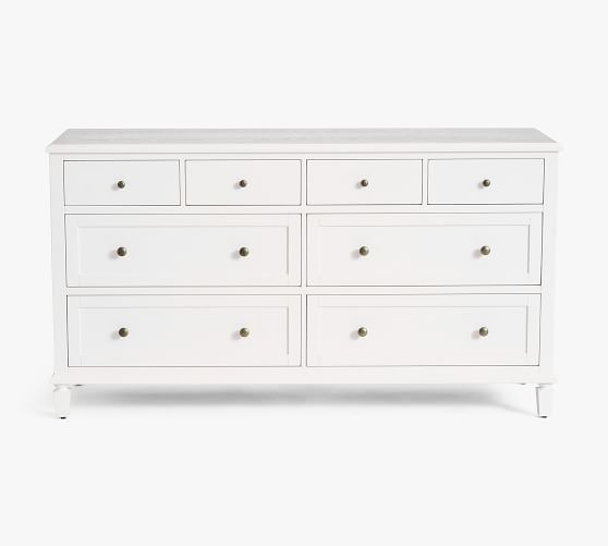 Sausalito 8 Drawer Wide Dresser, White 6 Drawer Dresser 50 Inches Wide