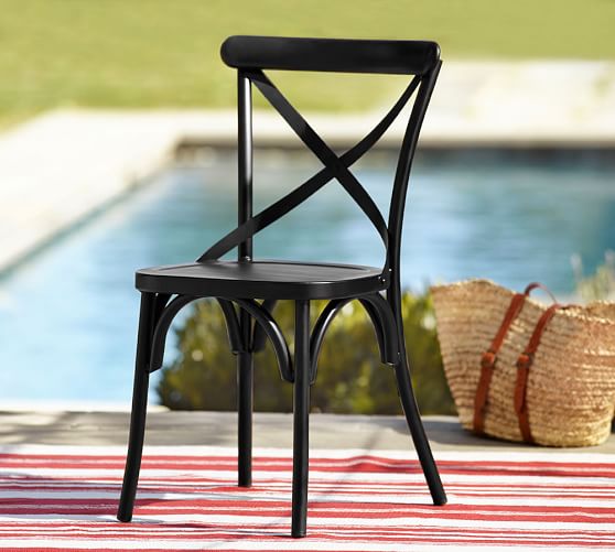 X Back Indoor Outdoor Bistro Chair, Outdoor Metal Bistro Chairs