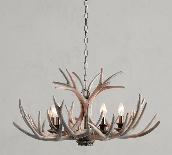 Faux Antler Chandelier Weathered Gray, How Much Are Antler Chandeliers Worth