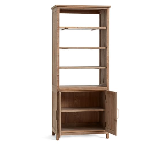 Reclaimed Wood Bookcase Pottery Barn, Reclaimed Wood Bookcase With Drawers