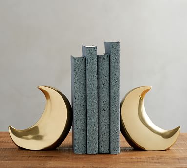 Wrought Iron Moon and Star Book Ends