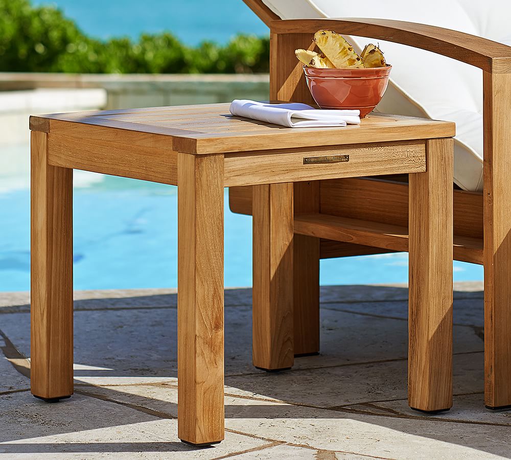 Madera Teak Outdoor Side Table | Pottery Barn