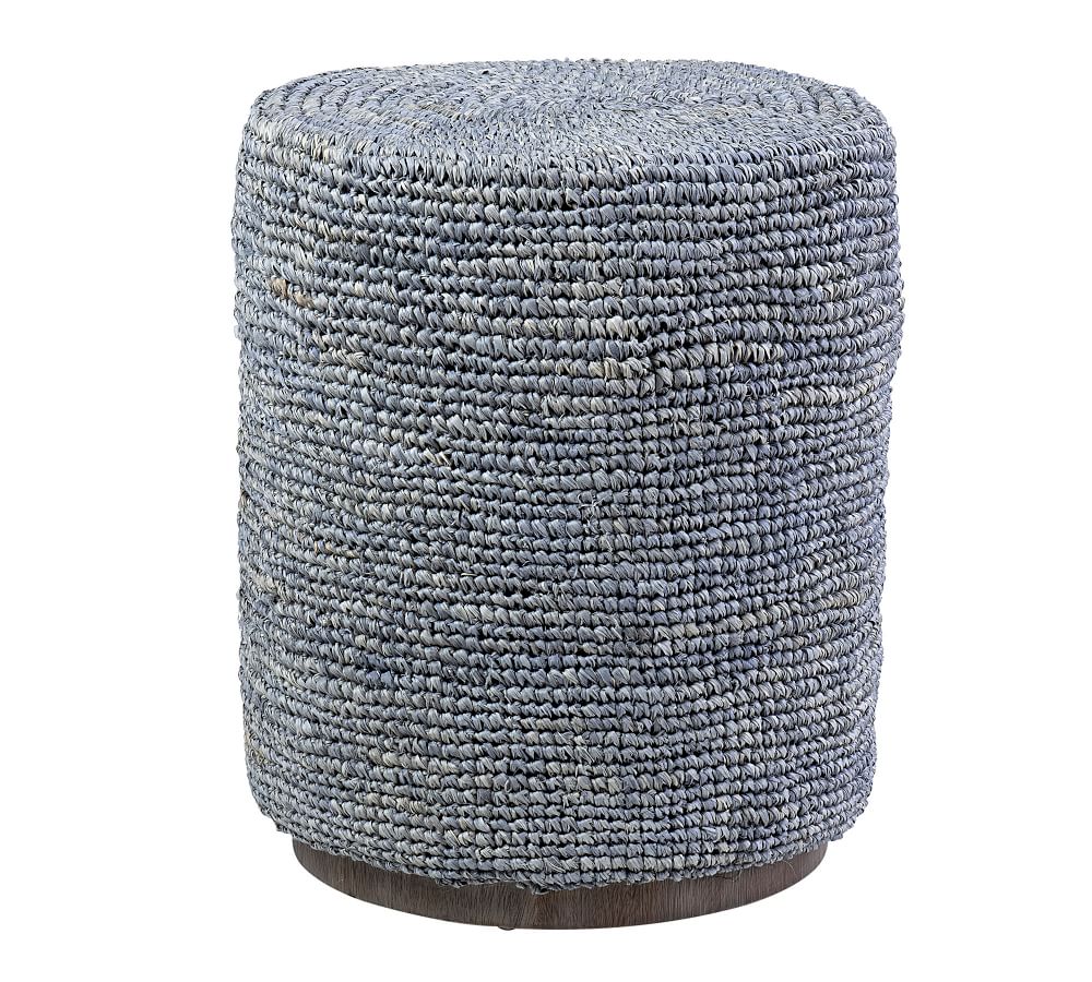 Raffia Round Accent Stool Pottery Barn   Raffia Round Accent Stool Z 