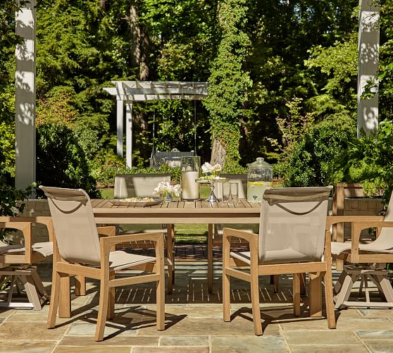 Tropez Faux Teak Rectangular Dining, Synthetic Wood Outdoor Dining Table