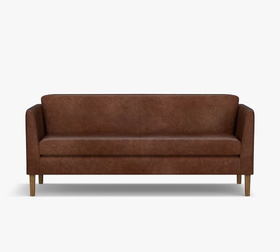 Hudson Leather Sofa Pottery Barn, Pottery Barn Brown Leather Sofa Bed